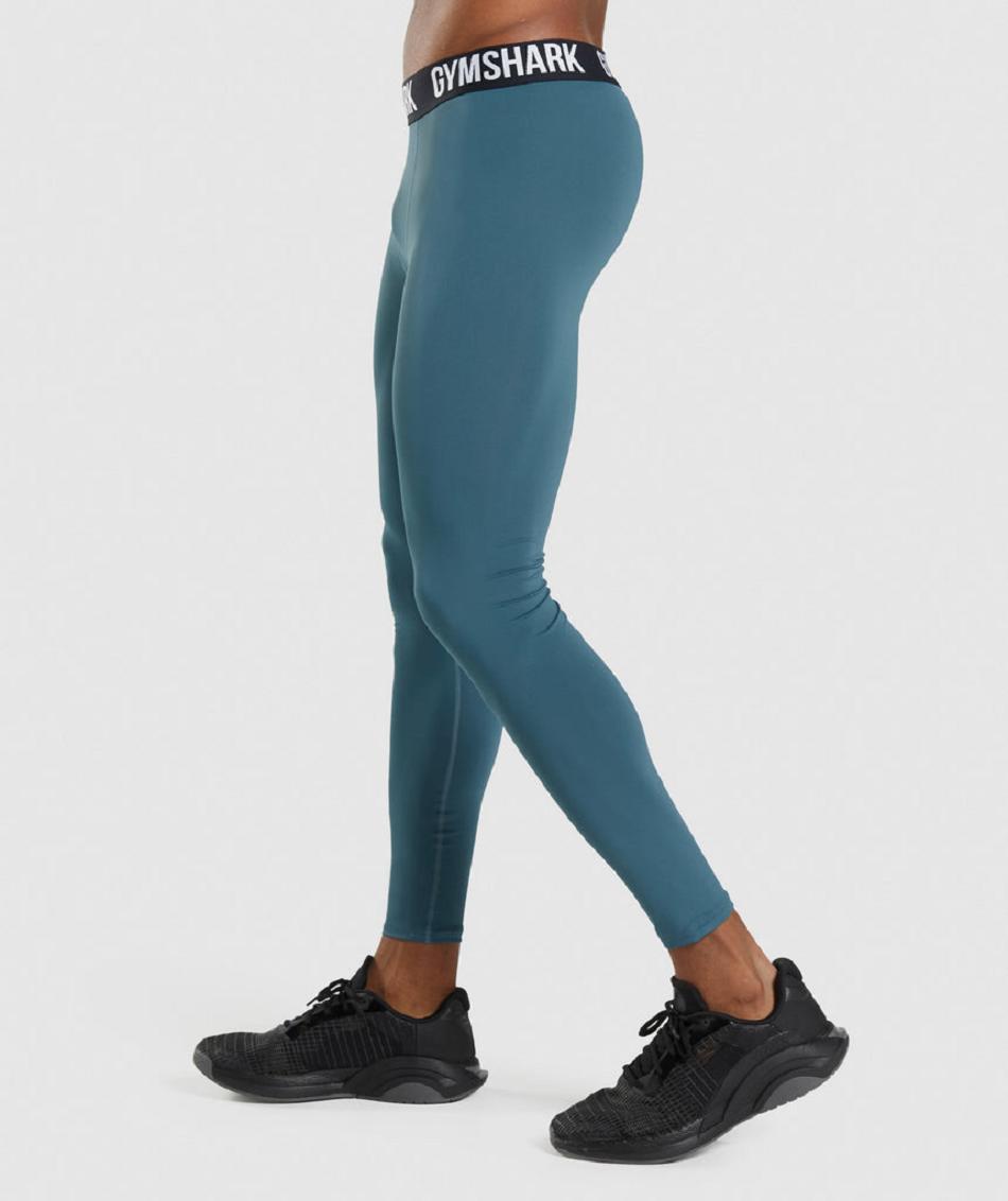 Legginsy Męskie Gymshark Element Turkusowe | PL 4101FDN